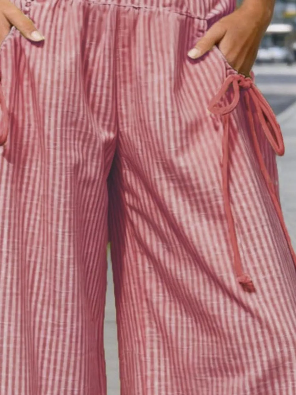 Full Size High-Waisted Striped Wide-Leg Pants Plus Size, image 14