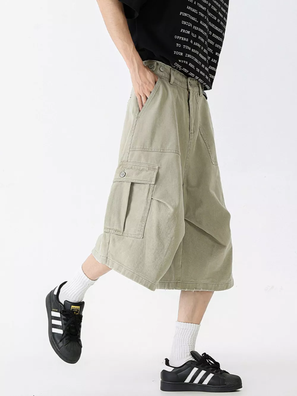 Men's Full Size Loose Fit Cargo Shorts Plus Size, image 4