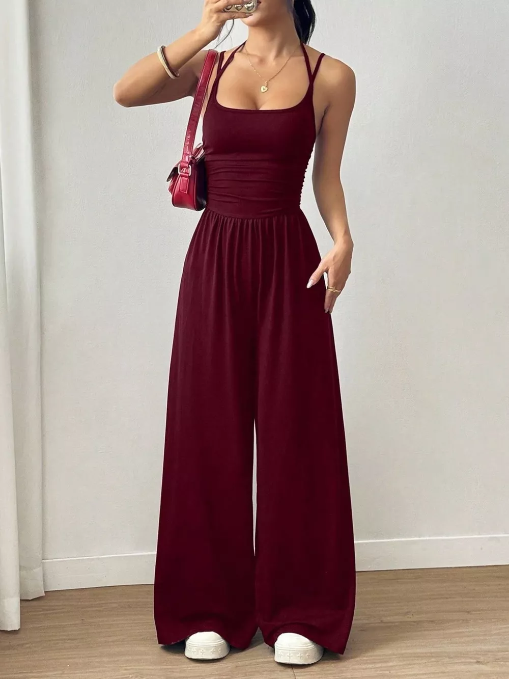 Spaghetti Strap Wide-Leg Jumpsuit, image 5