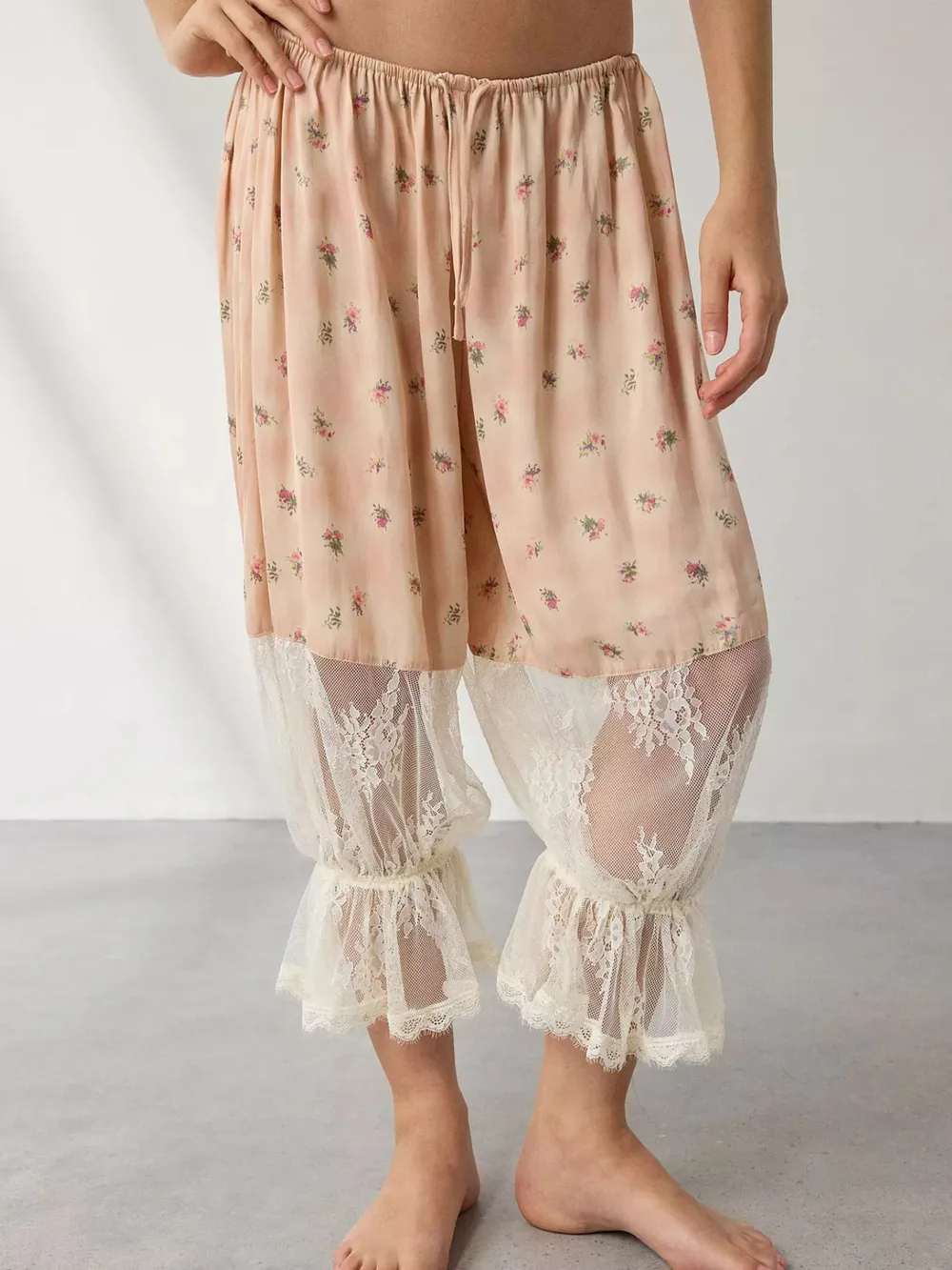 Floral Lace Patchwork Pants, image 5