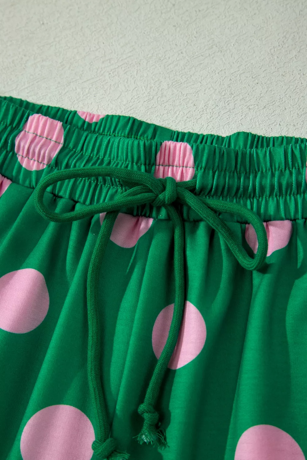 Polka Dot Print V Neck Tee Short Set, image 8