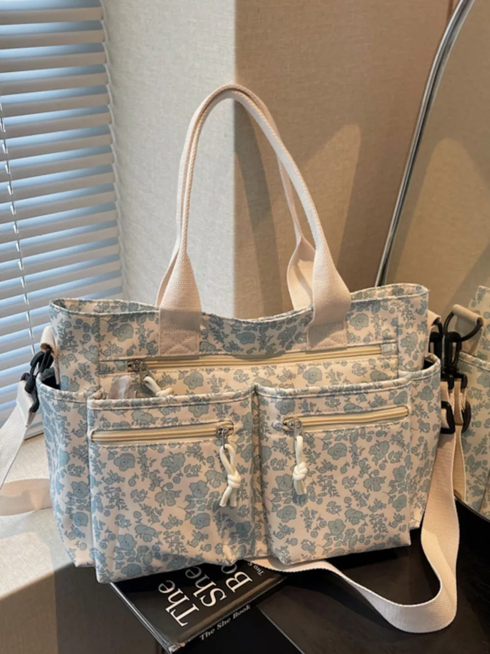 Floral Print Multi-Pocket Crossbody Bag, image 3