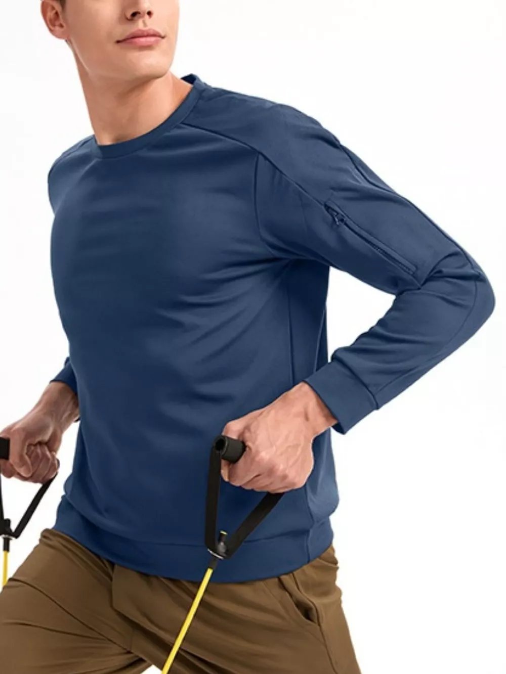 Men's Plus Size Round Neck Long Sleeve Sweatshirt, image 2