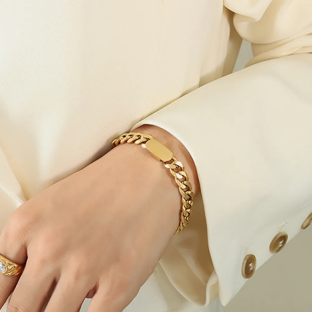 18K Gold-Plated Titanium Steel Bracelet, image 2