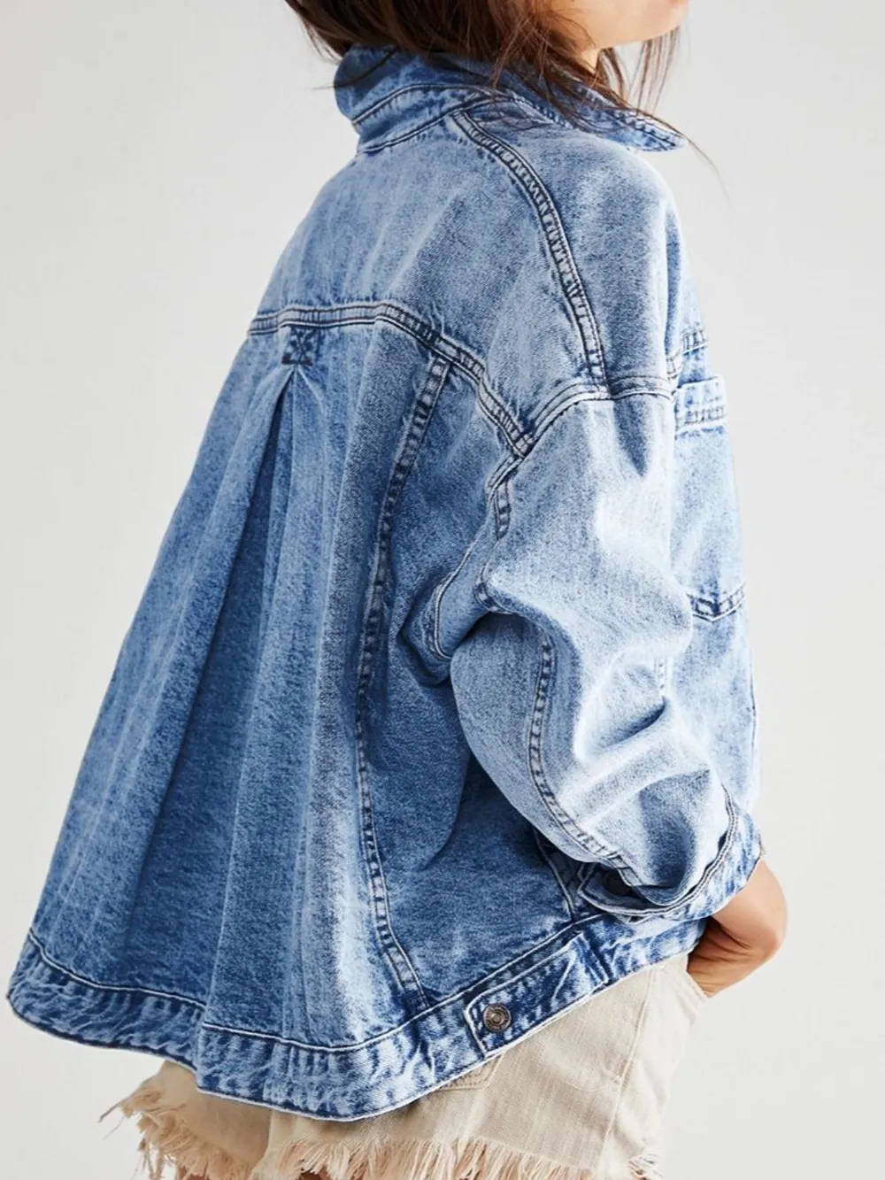 Pocketed Button Up Denim Jacket, image 4