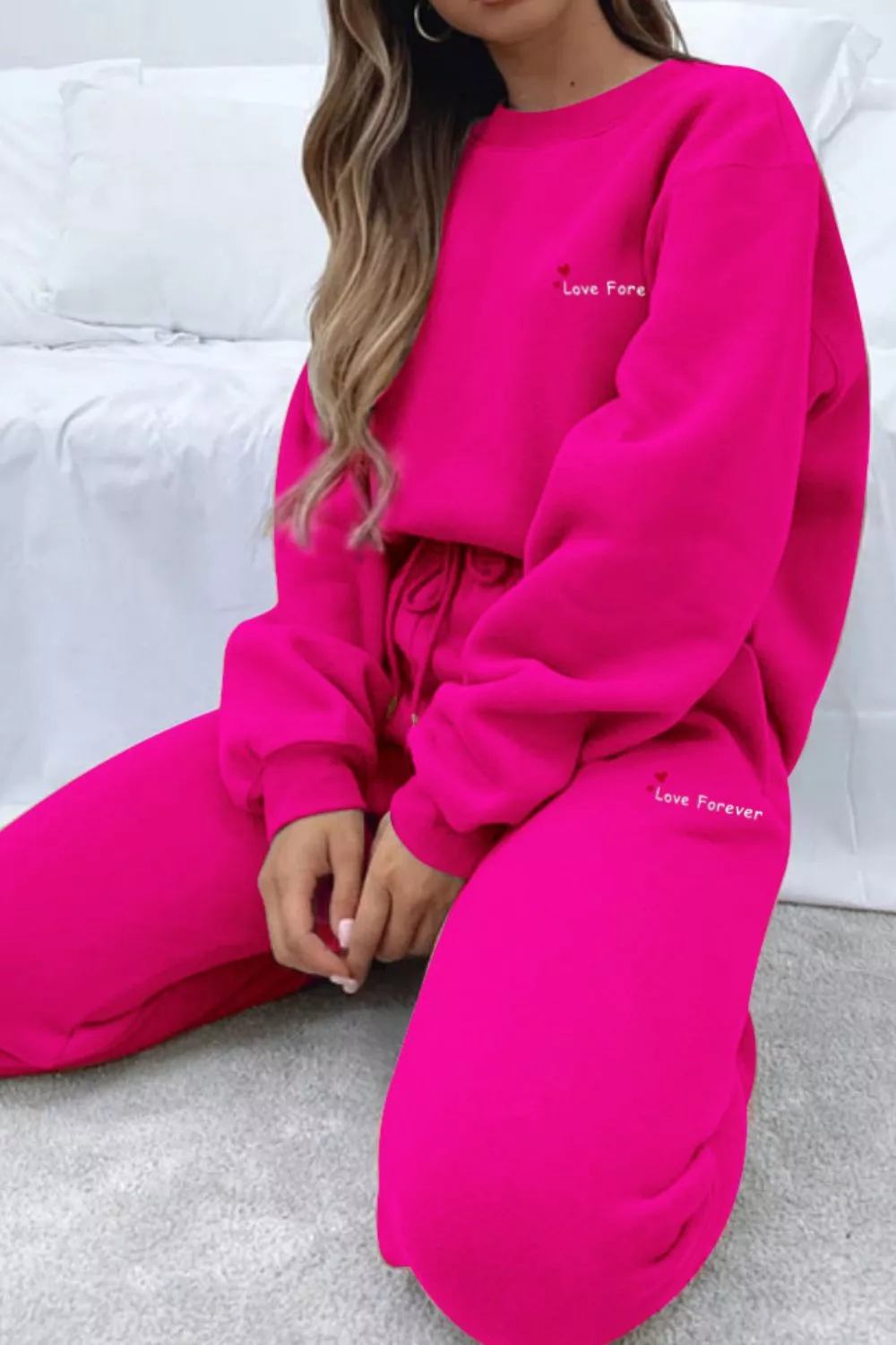 Round Neck Sweatshirt and Joggers Set, image 4