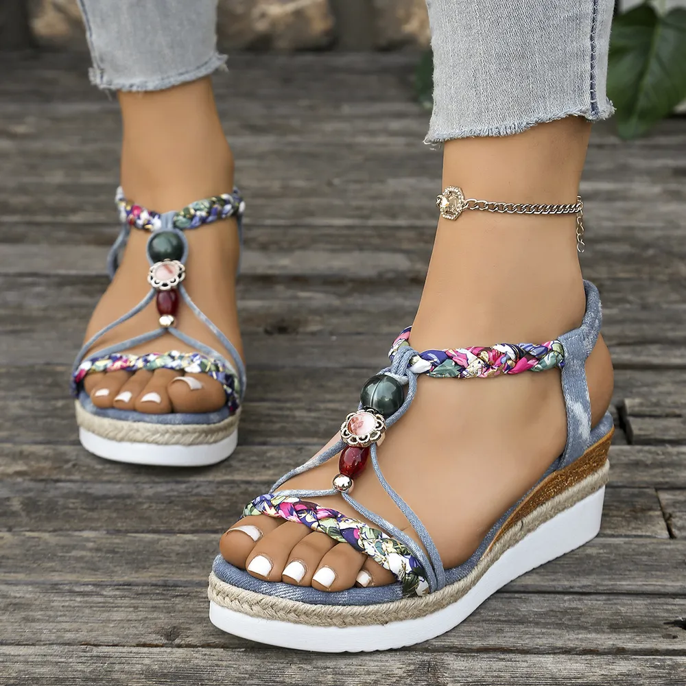 Open Toe Platform Wedge Sandals, image 3