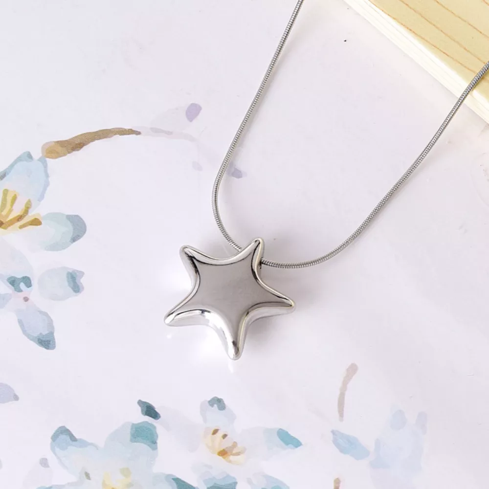 Titanium Steel Star Pendant Necklace, image 4