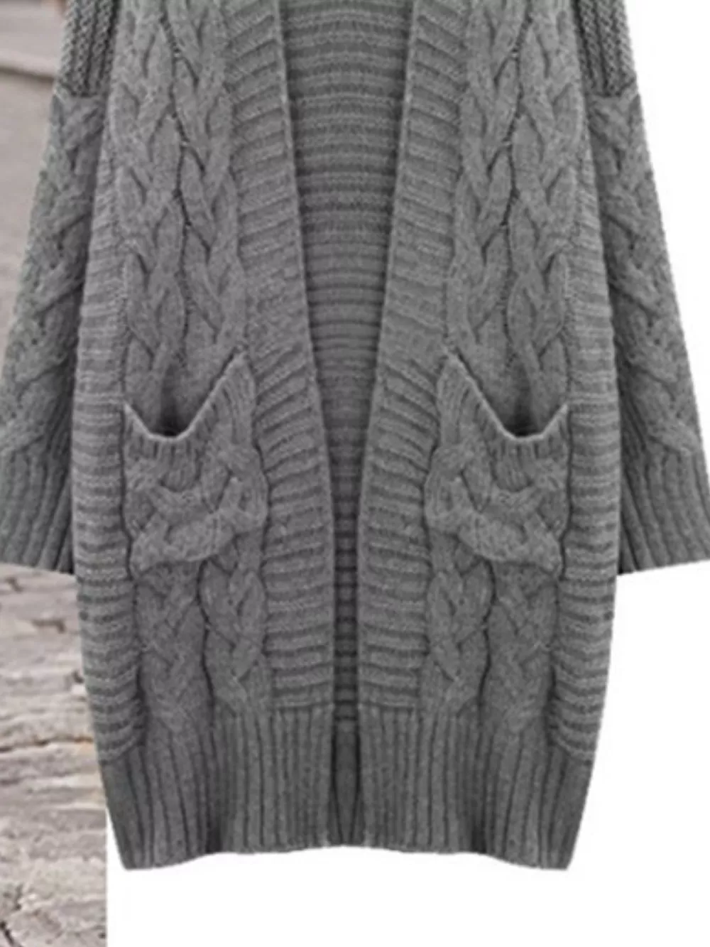 Chunky Knit Open Front Cardigan, image 3