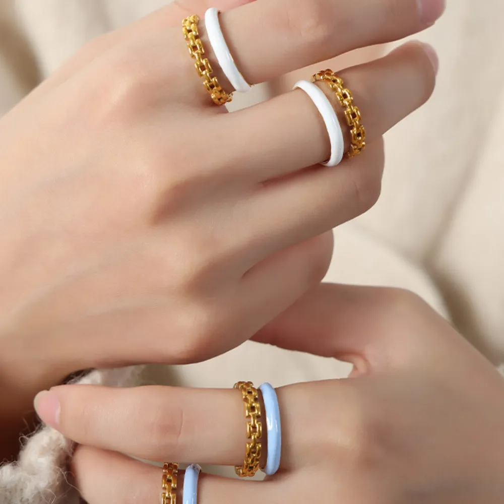 Enamel 18K Gold-Plated Open Ring, image 9