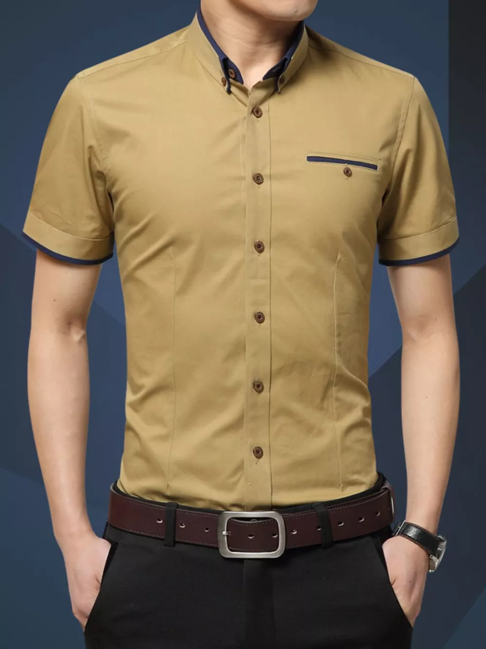 Men's Plus Size Button Up Short Sleeve Shirt, image 6