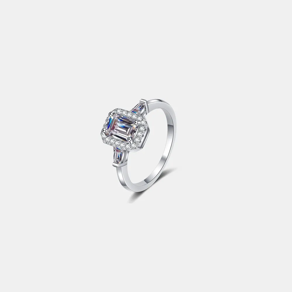 1 Carat Moissanite 925 Sterling Silver Ring, image 4