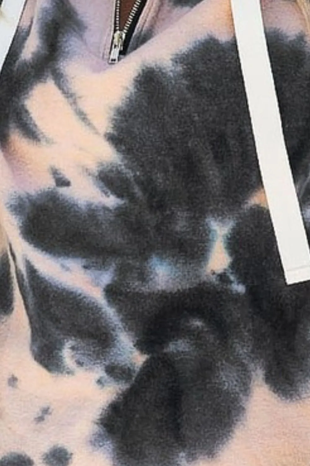 Tie Dye Brushed Terry Hoodie with Zip Up Closure, image 3