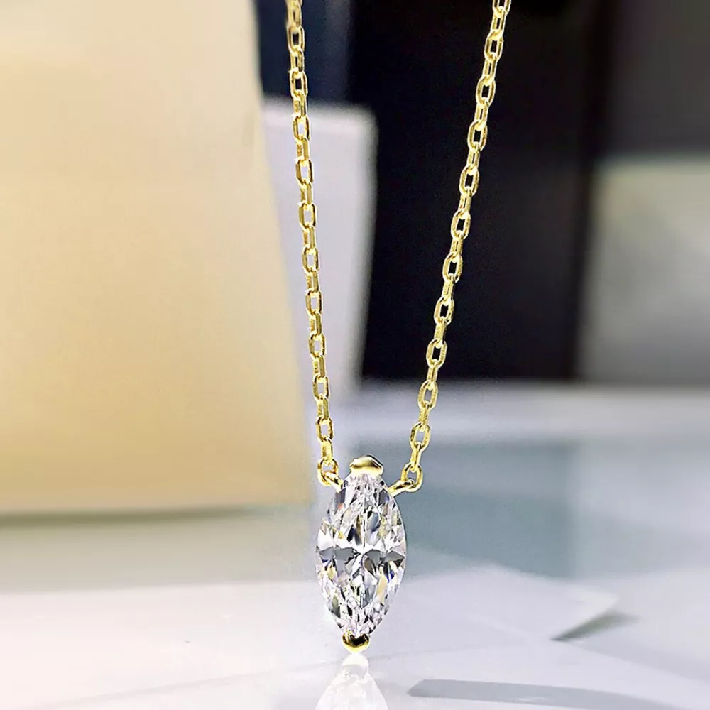 925 Sterling Silver Zircon Pendant Necklace, image 5