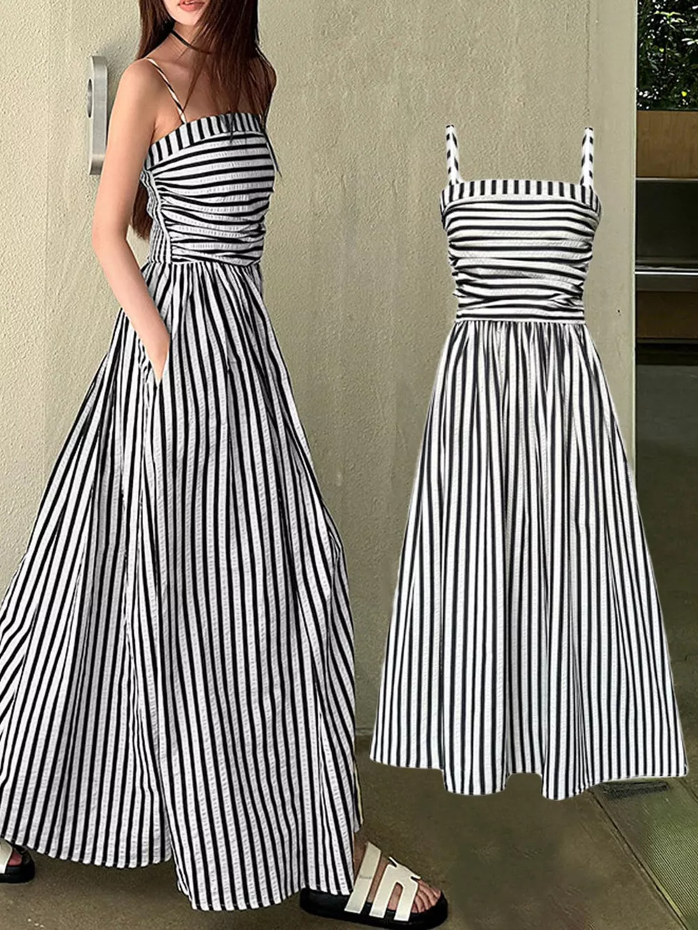 Striped Sleeveless Maxi Dress, image 4