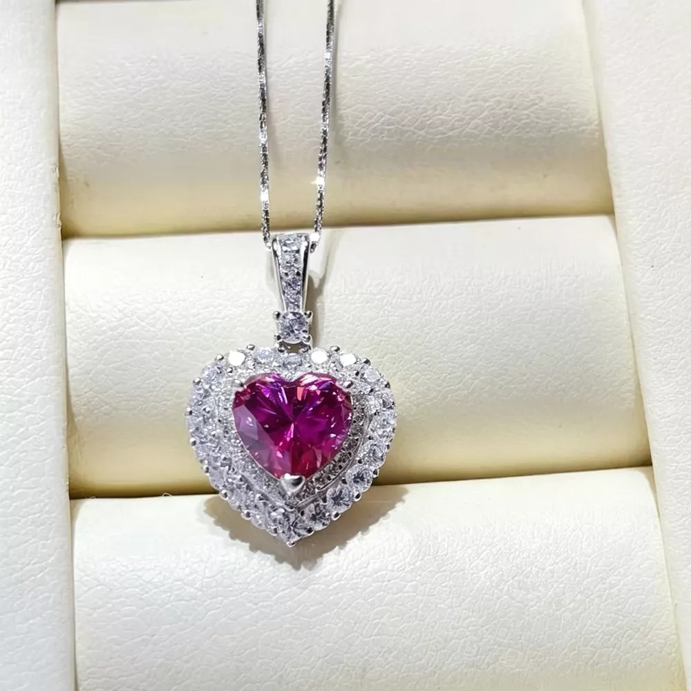 1 Carat 925 Sterling Silver Moissanite Necklace, image 2