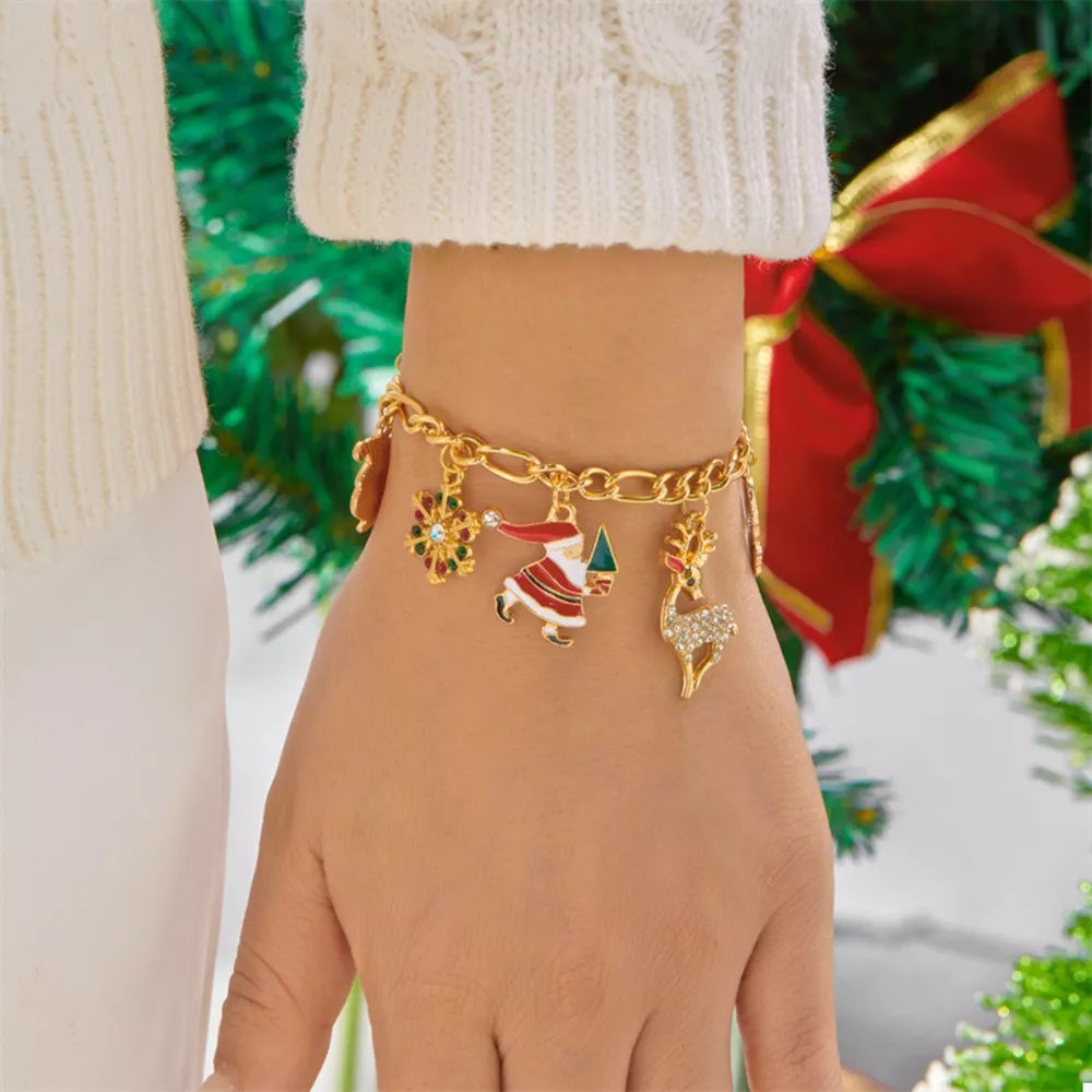 Christmas 18K Gold-Plated Charm Bracelet, image 8