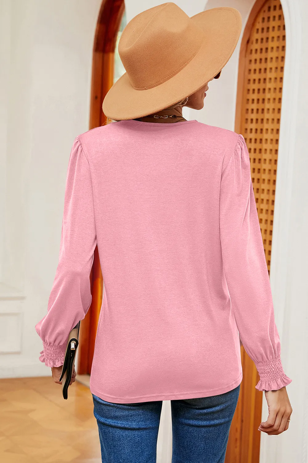 V-Neck Long Sleeve T-Shirt, image 16
