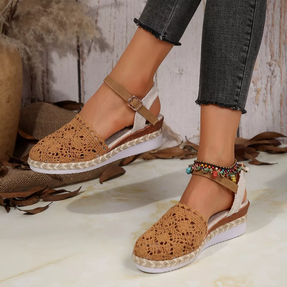 Round Toe Wedge Sandals, image 6