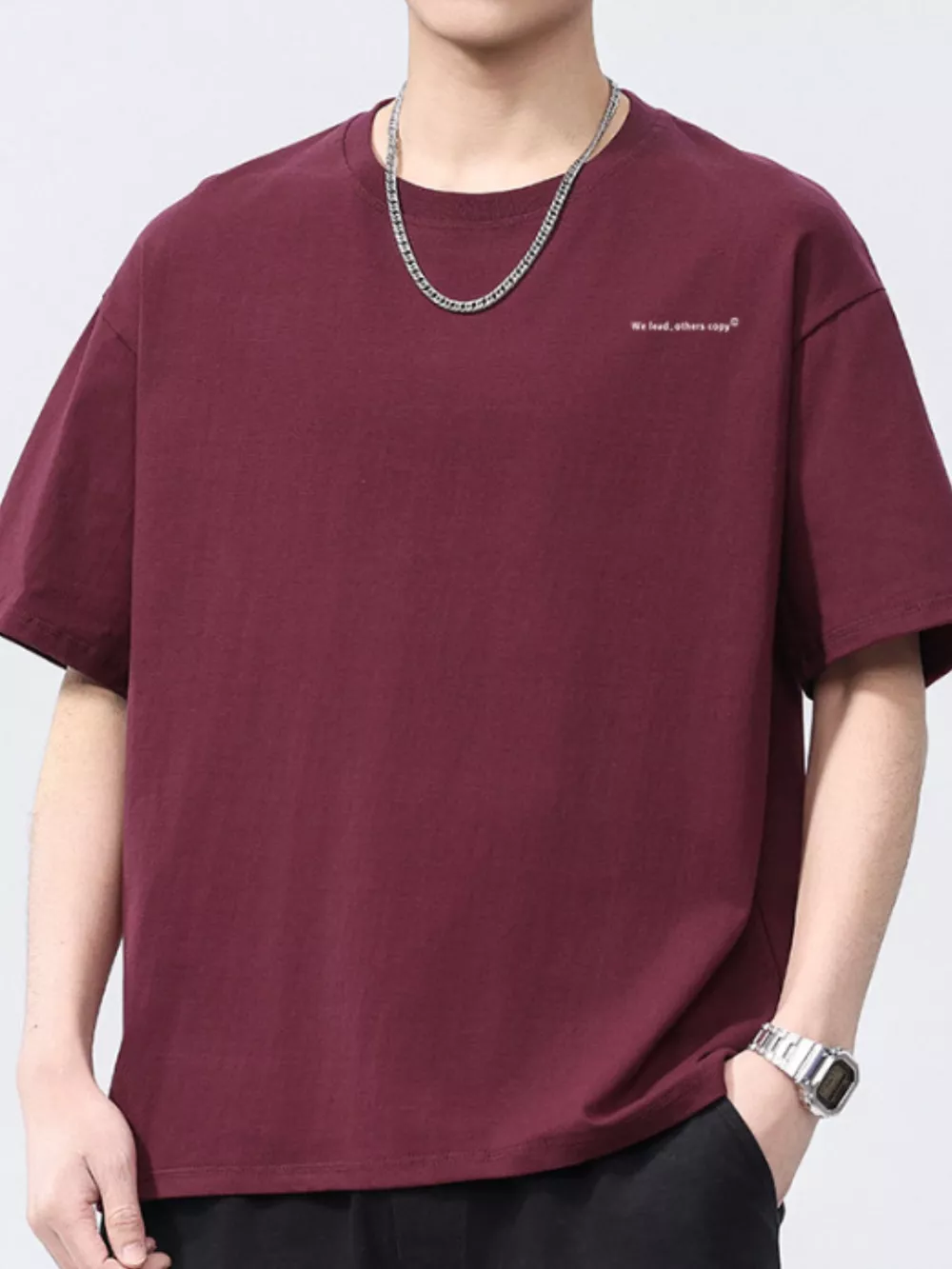 Men's Full Size Round Neck Short Sleeve T-Shirt Plus Size, image 5