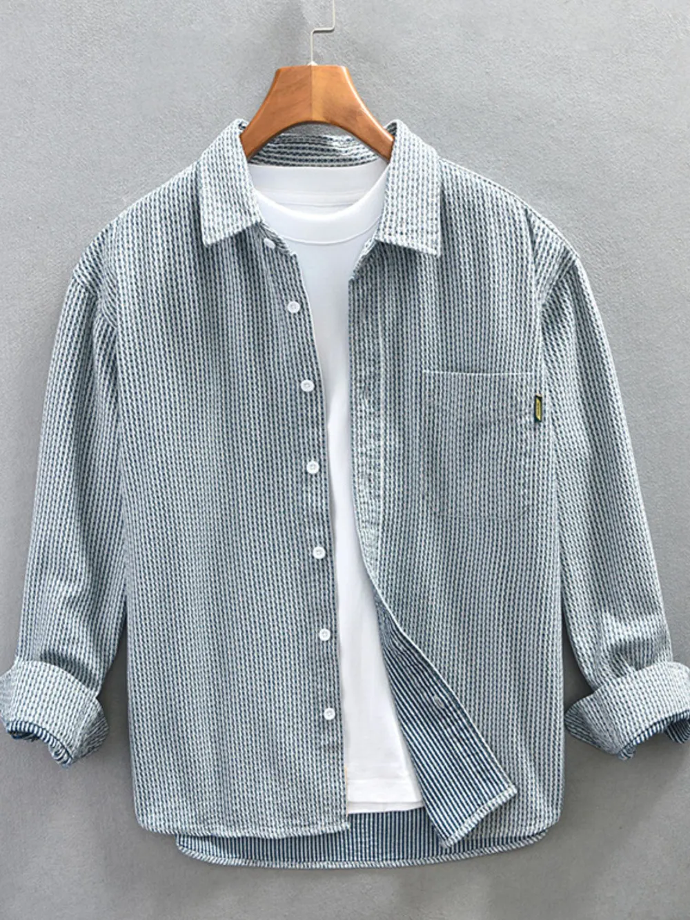 Men's Plus Size Button Up Long Sleeve Shirt