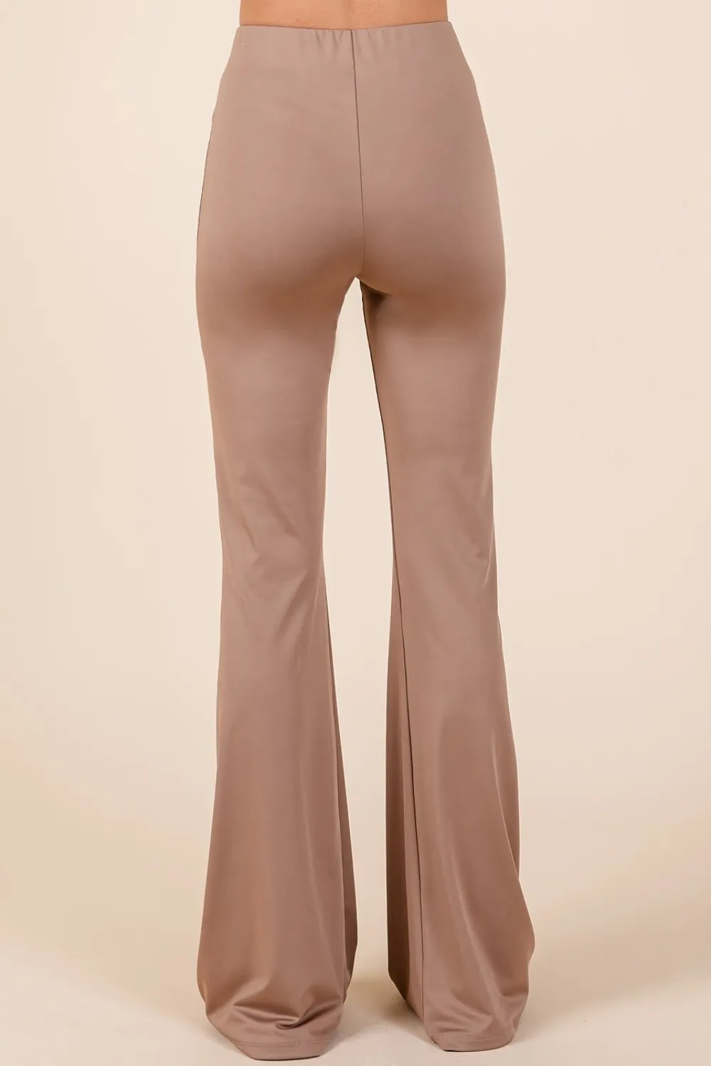 Stretchy Soft Elastic Waist Flare Pants, image 5
