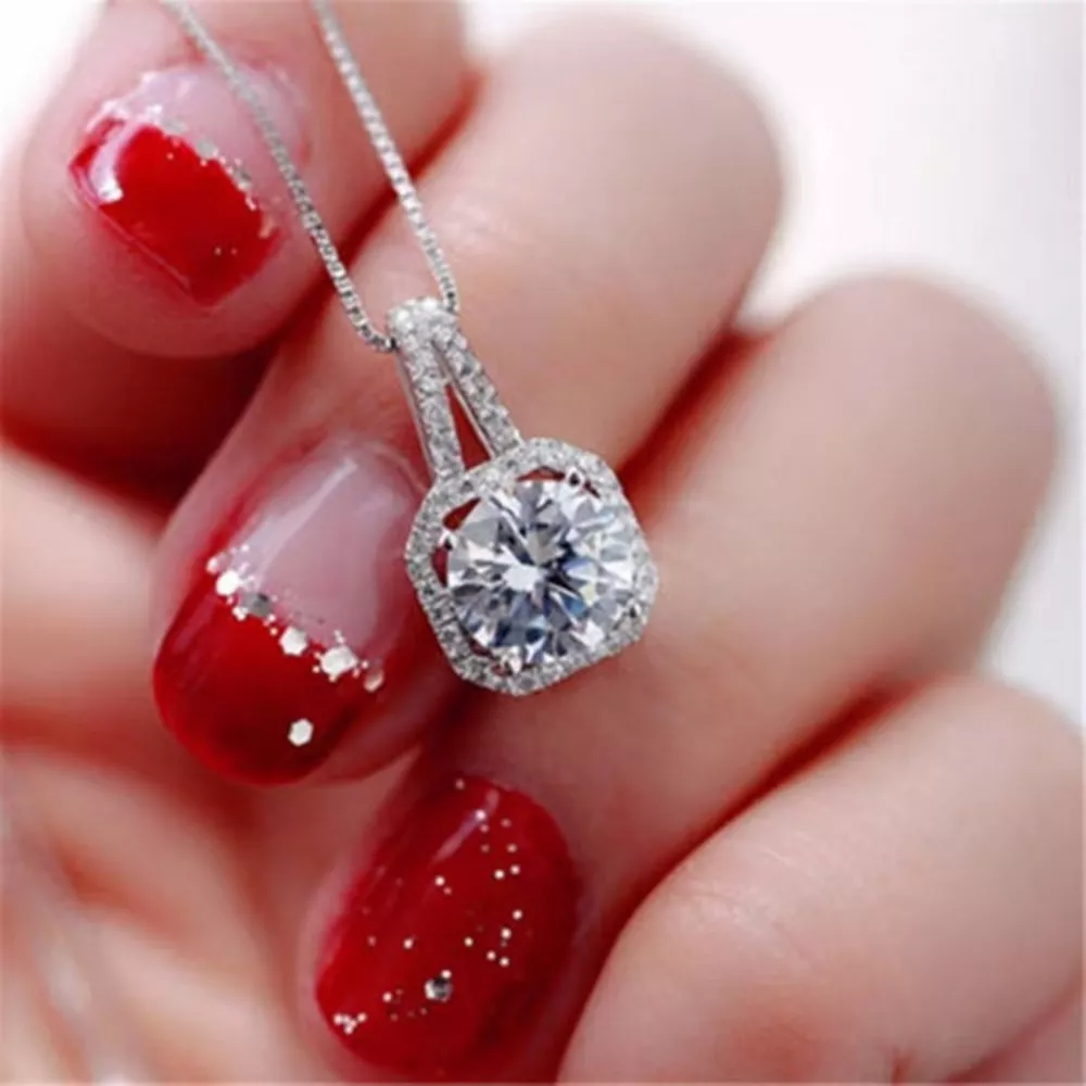 1 Carat Moissanite 925 Sterling Silver Pendant Necklace, image 3