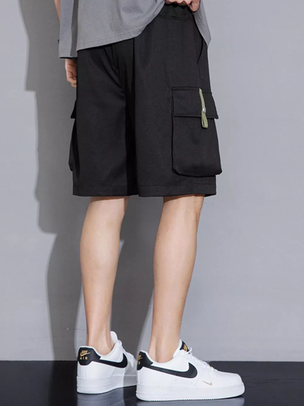 Men's Plus Size Casual Cargo Shorts with Drawstring, image 6
