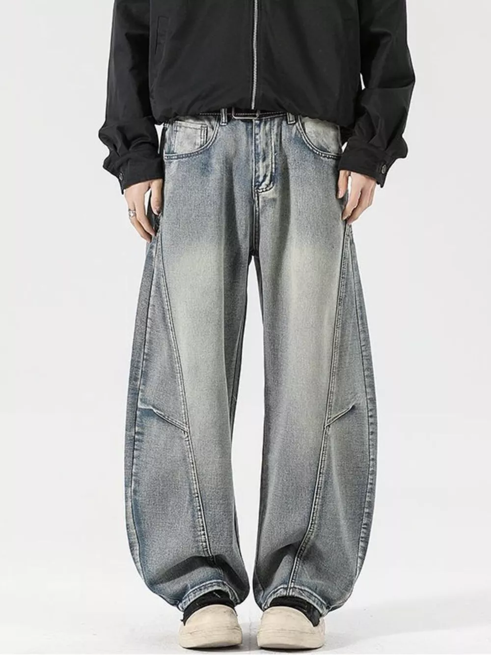 Men's Full Size Washed Wide Leg Jeans Plus Size, image 6