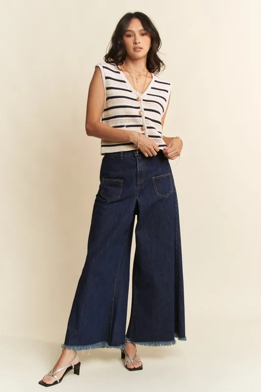 Sleeveless Cropped Striped Sweater Knit Vest Top, image 6