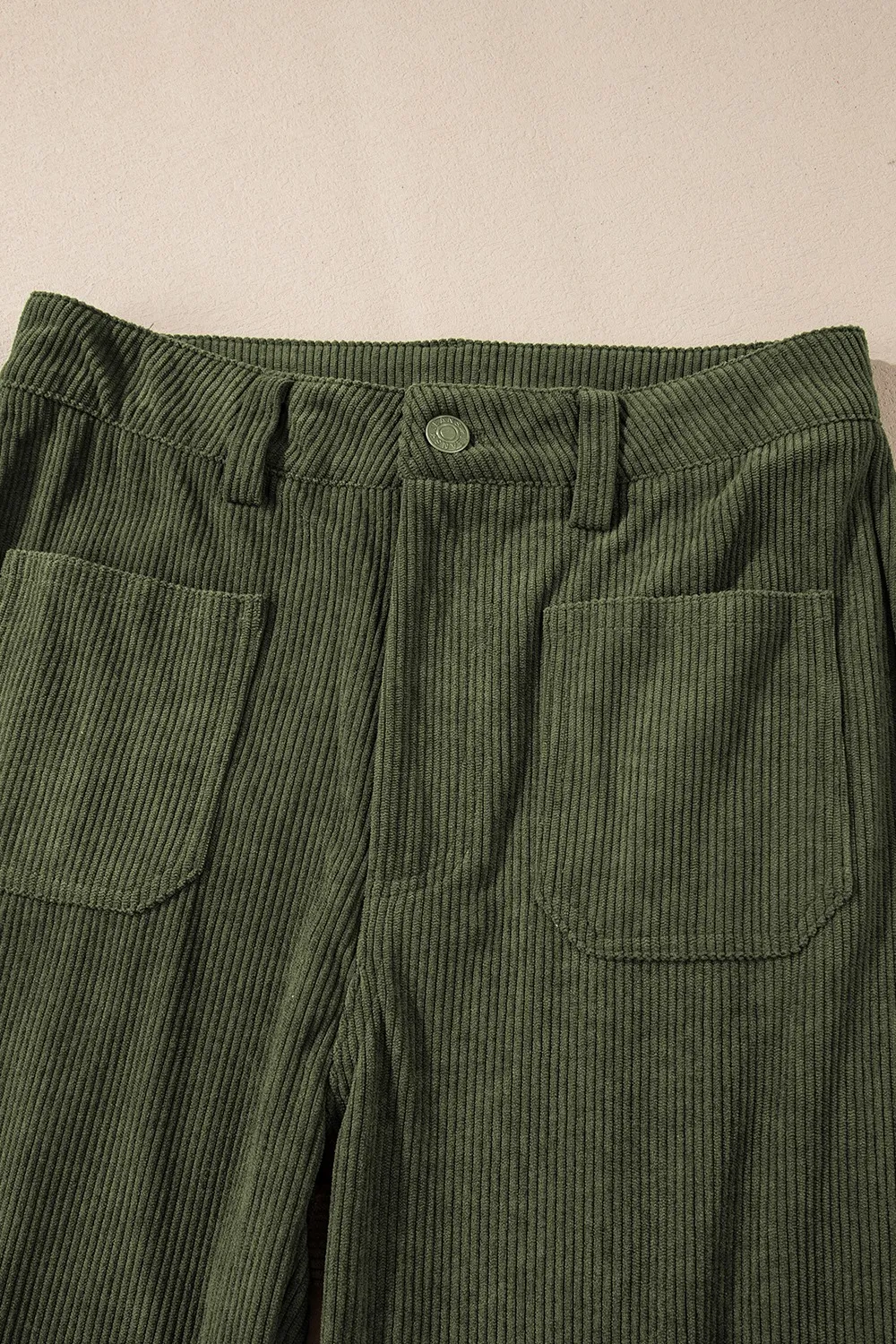 High Waist Square Pockets Corduroy Pants, image 6