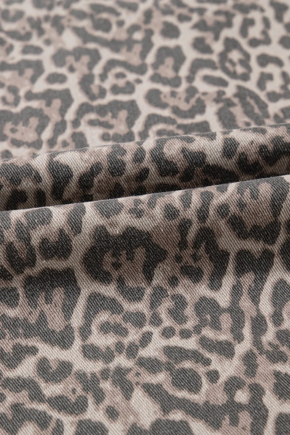 Leopard Frayed Edge Wide Leg High Waist Jeans, image 2