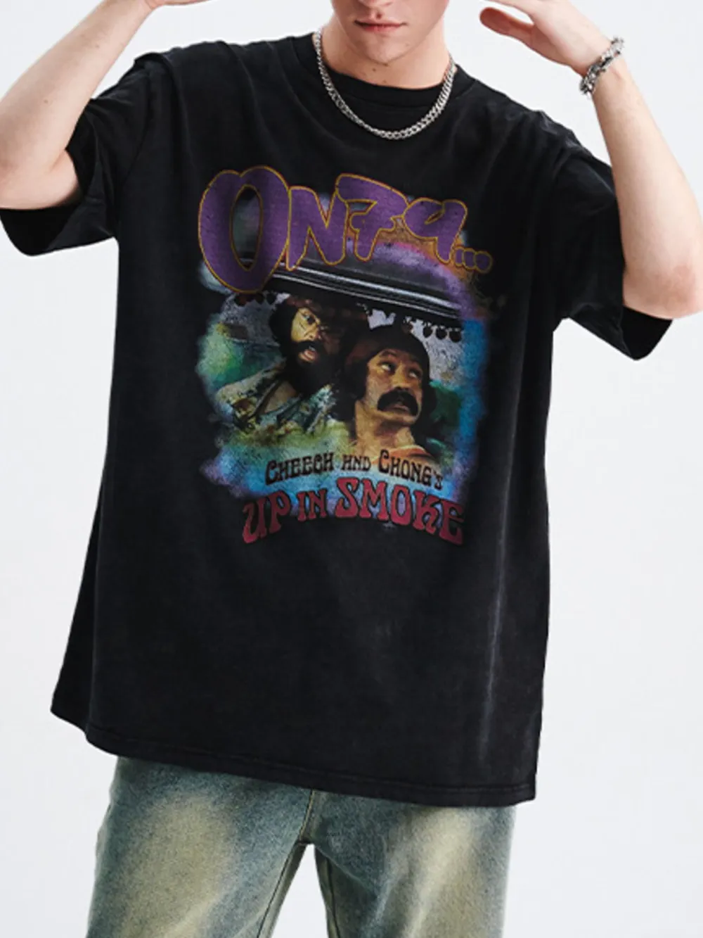 Men's Graphic Round Neck Short Sleeve T-Shirt
