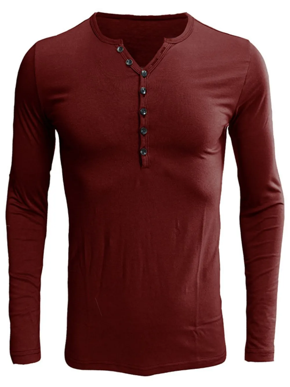 Men's Full Size Notched Long Sleeve Top Plus Size, image 8