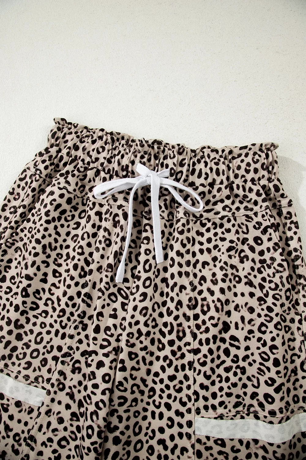 Leopard Print Wide-Leg Pants with Drawstring, image 9