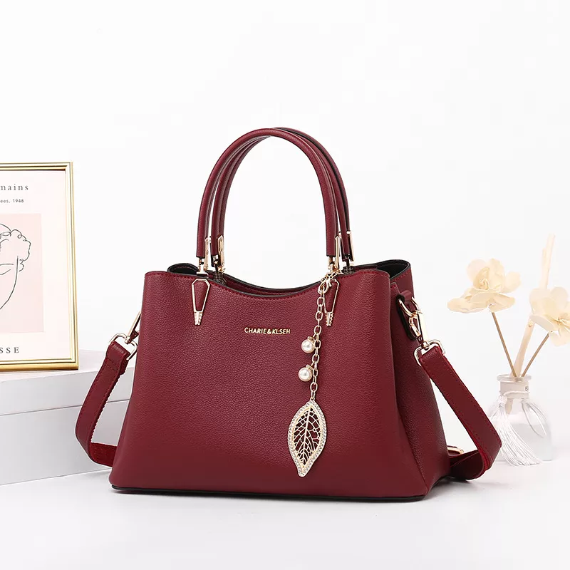 Top-Handle Leather Handbag, image 2