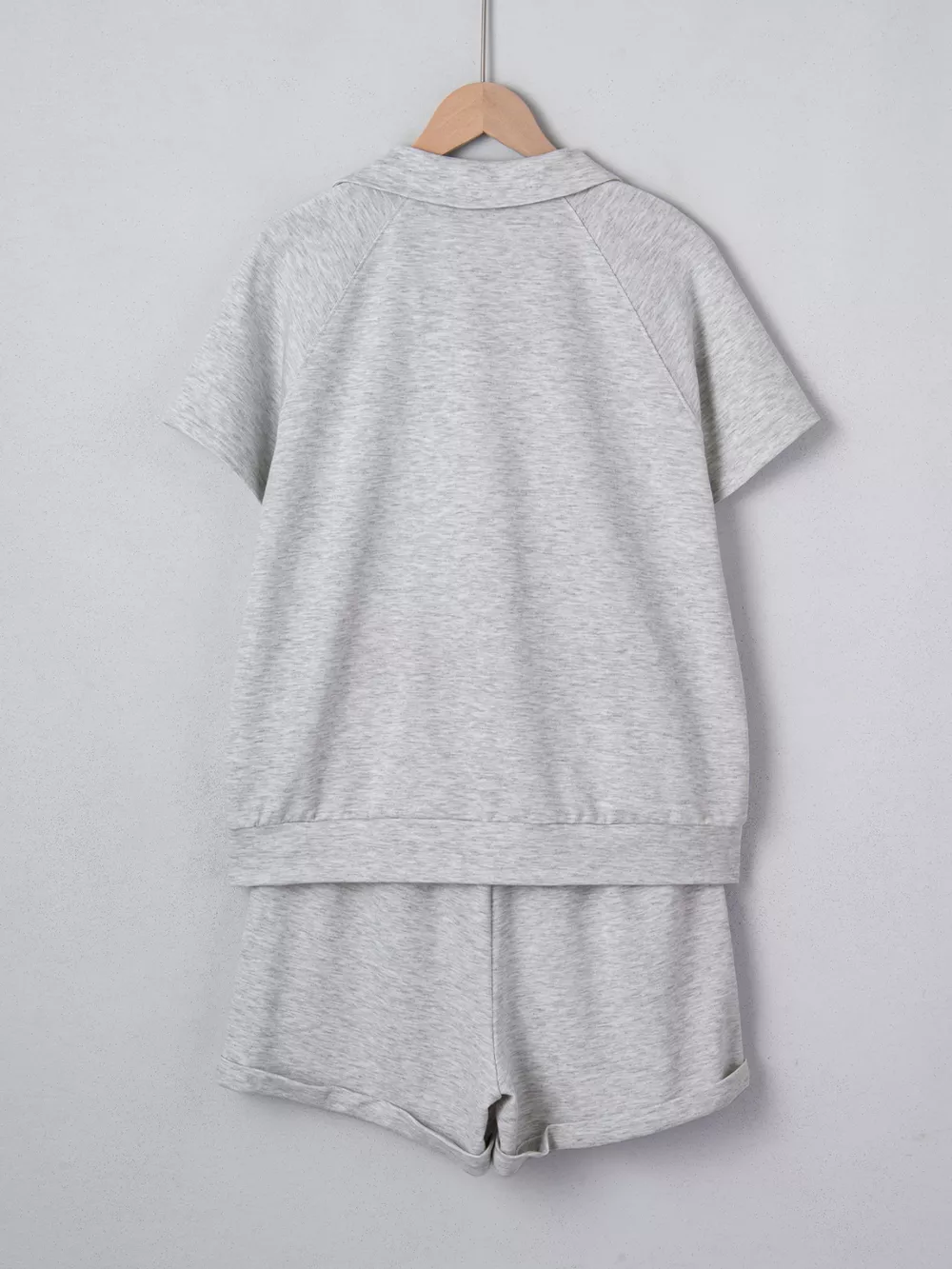 Polo Collar Short Sleeve Top and Shorts Set, image 6