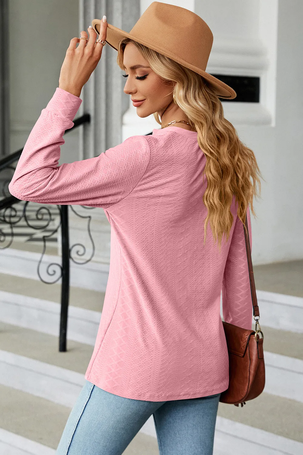 Notched Long Sleeve T-Shirt, image 7