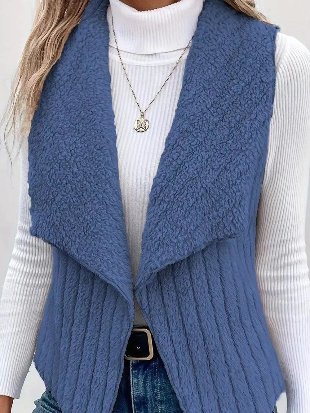 Open Front Fuzzy Vest Coat, image 15