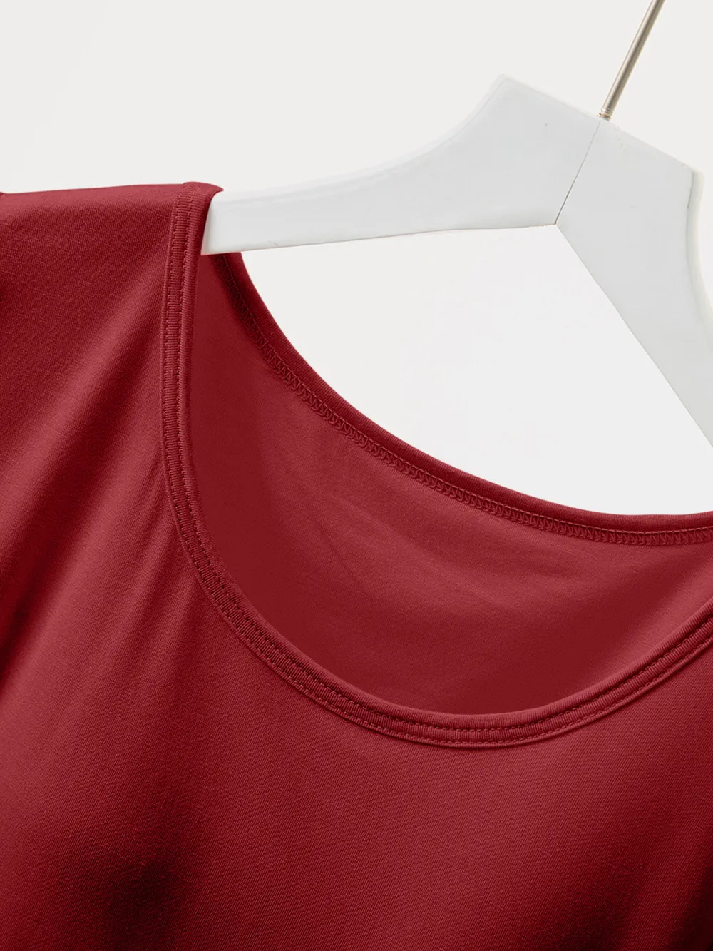 Round Neck Short Sleeve T-Shirt with Bra, image 17