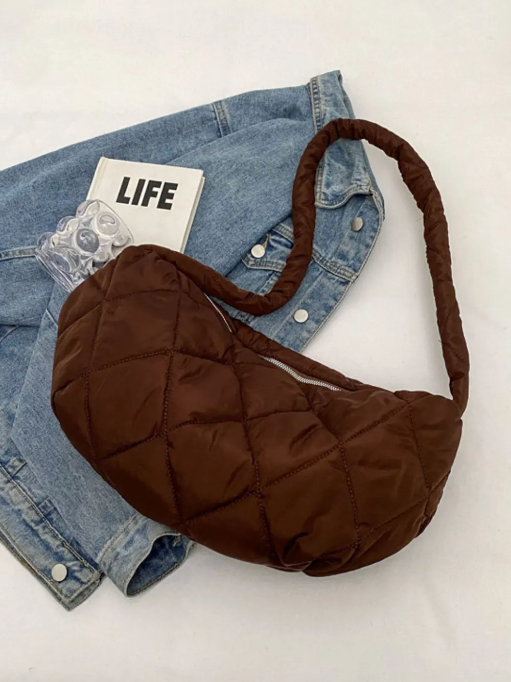 Quilted Polyester Crossbody Bag, image 2