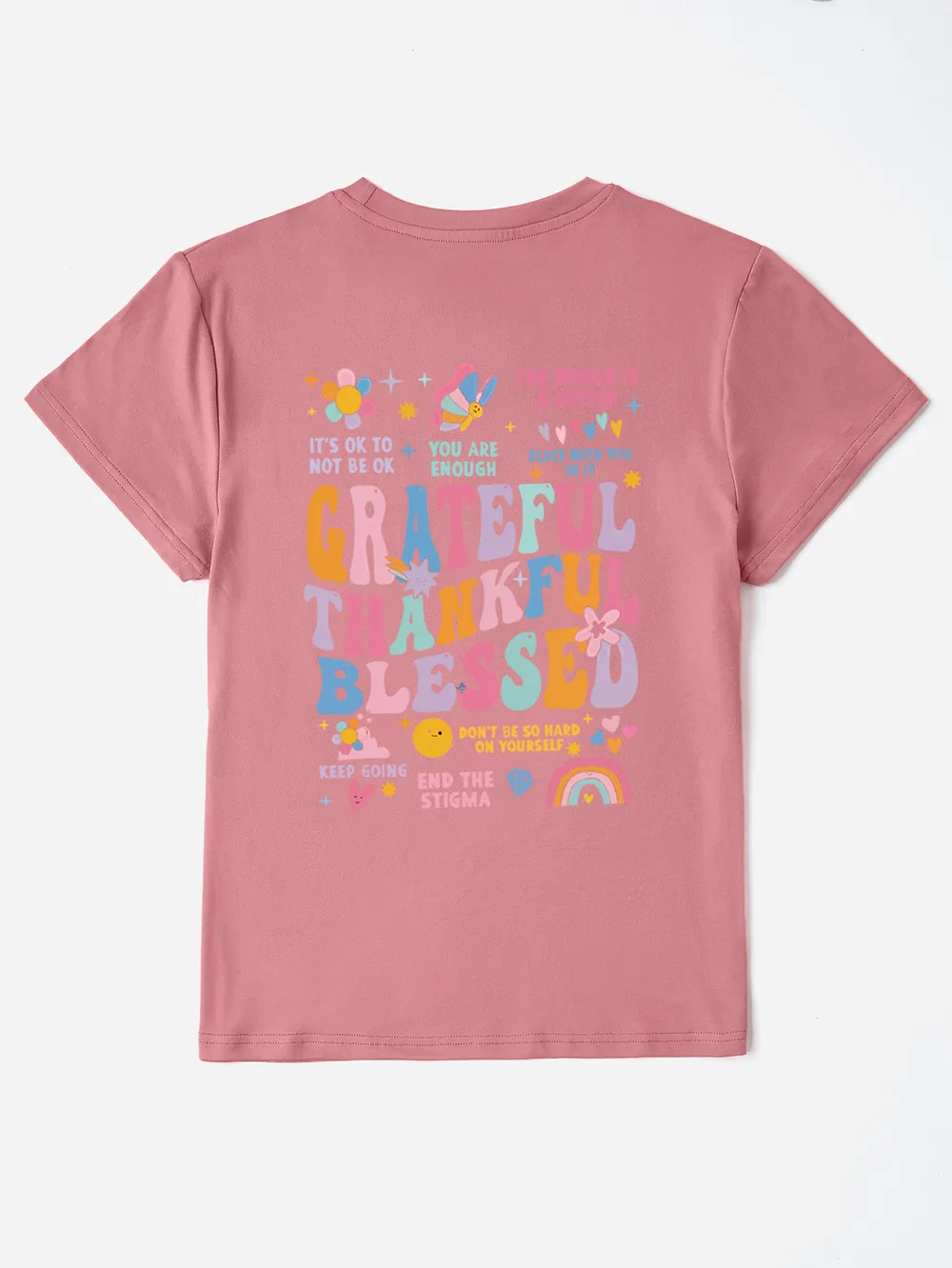 Letter Graphic Round Neck Short Sleeve T-Shirt, image 5