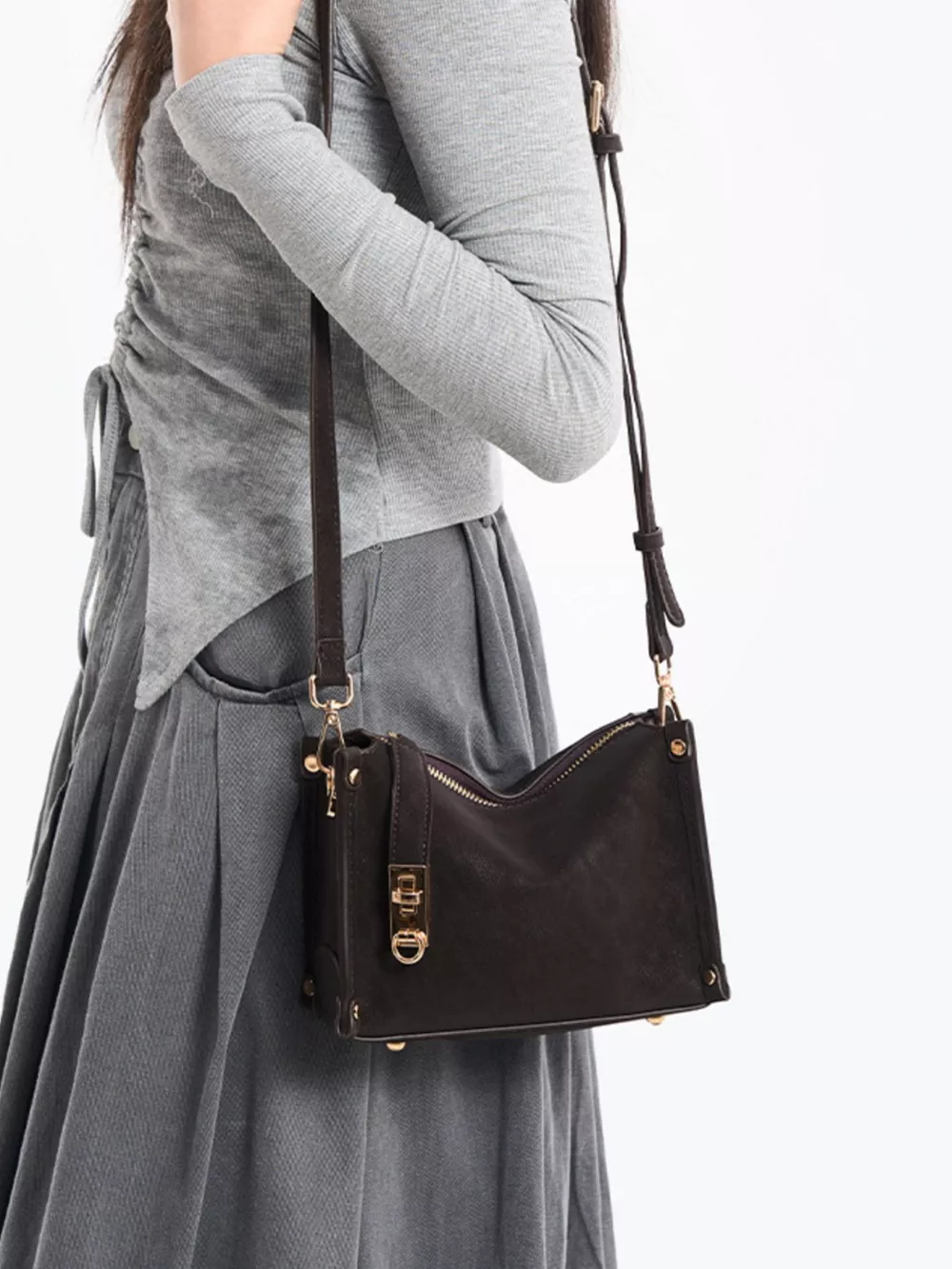 PU Leather Crossbody Bag with Adjustable Strap, image 5