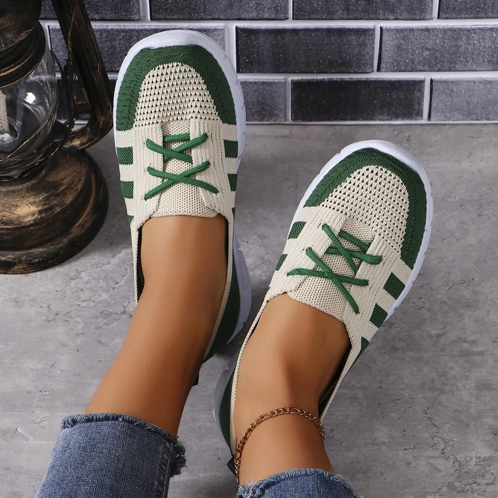 Mesh Contrast Flat Slip-Ons, image 2