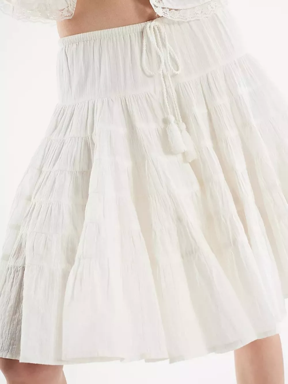 Tiered Drawstring Mini Skirt, image 20