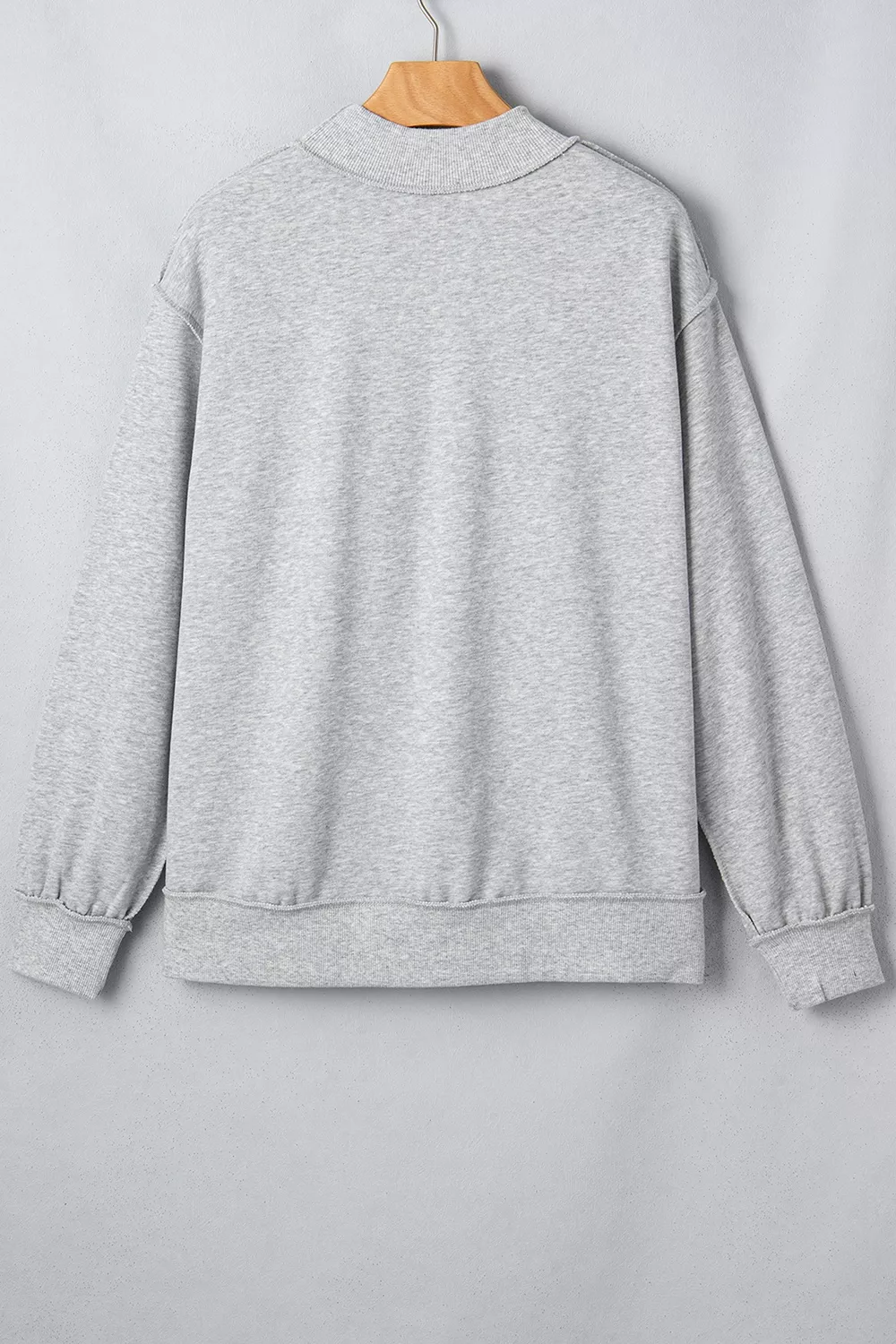 Exposed Seam Mock Neck STATE Letter Graphic Loose Sweatshirt, image 5
