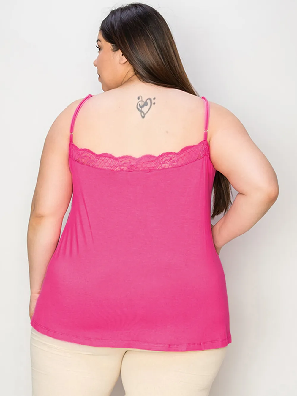 Full Size Lace Trim V-Neck Cami, image 4