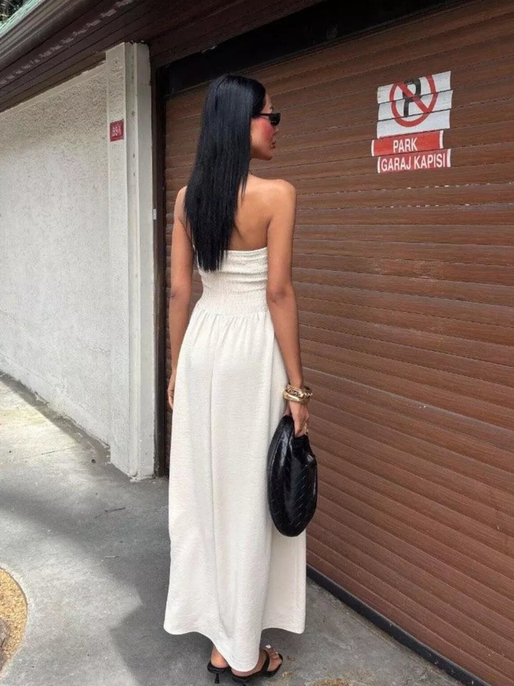 Strapless Smocked Maxi Dress, image 6