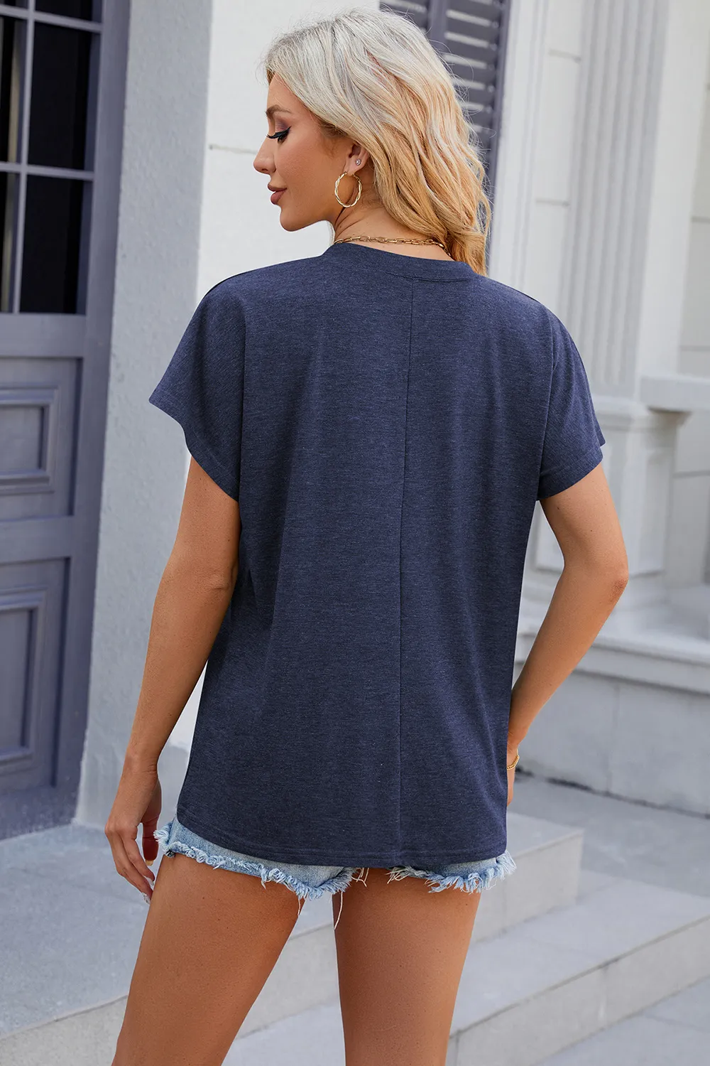 V-Neck Short Sleeve T-Shirt, image 8