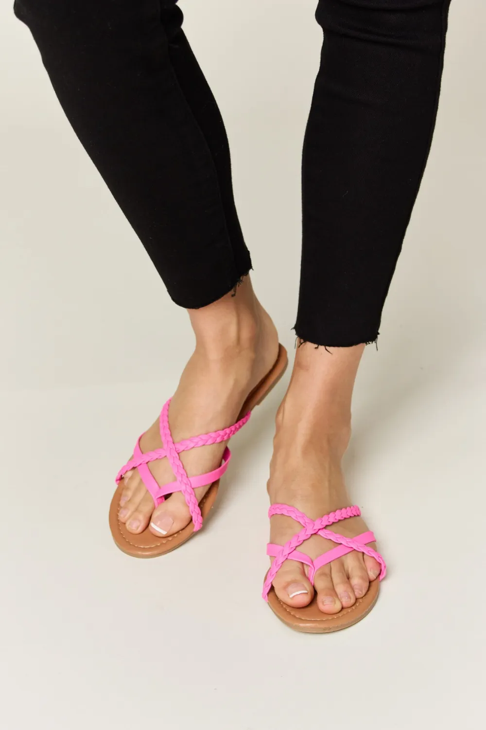 Crisscross PU Leather Open Toe Sandals, image 3